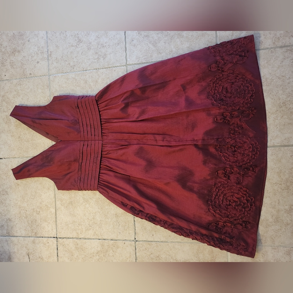 Red formal cocktail dress